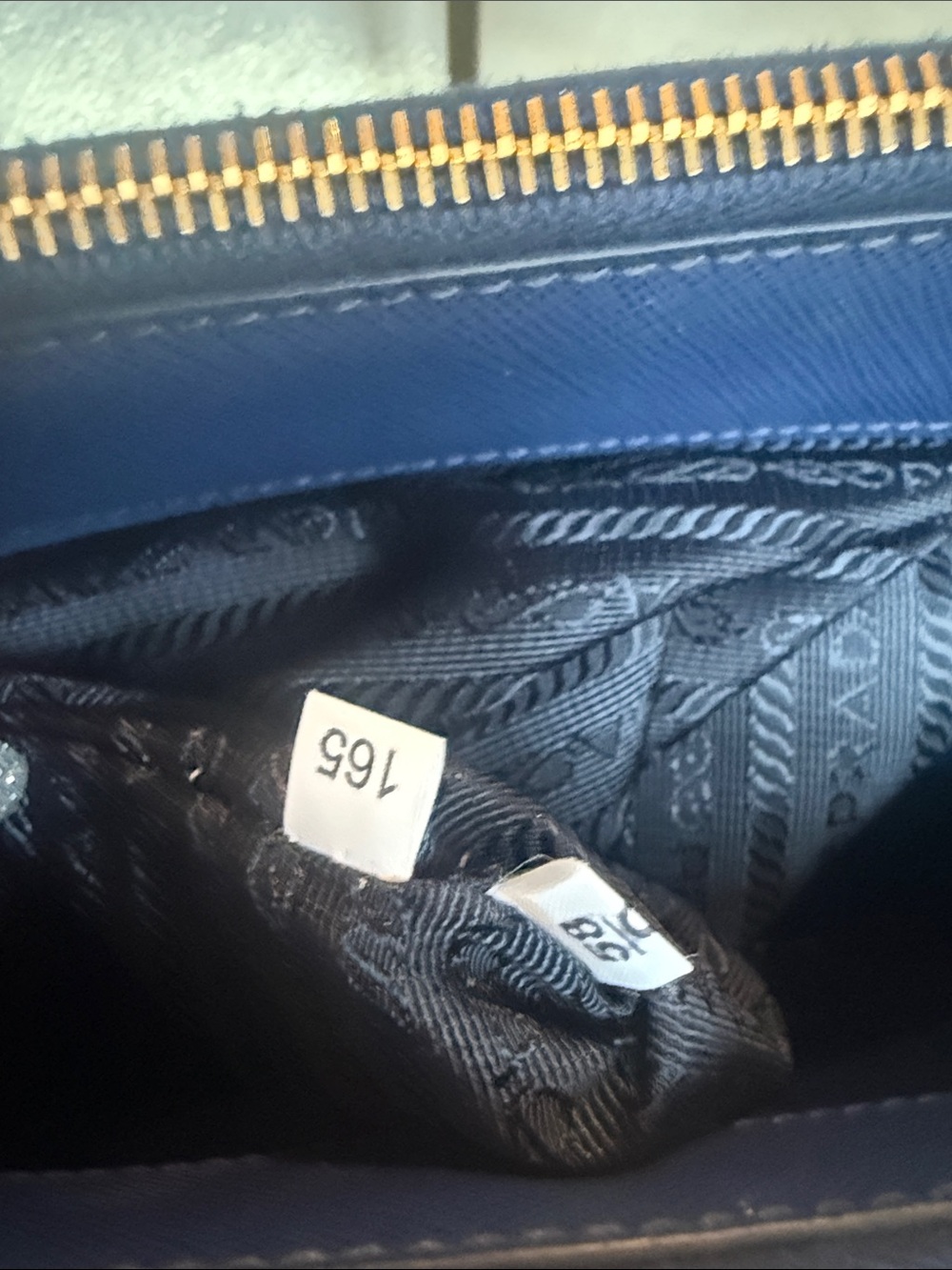 Prada Blue Saffiano Leather Satchel with Gold Hardware - Picture 8 of 9